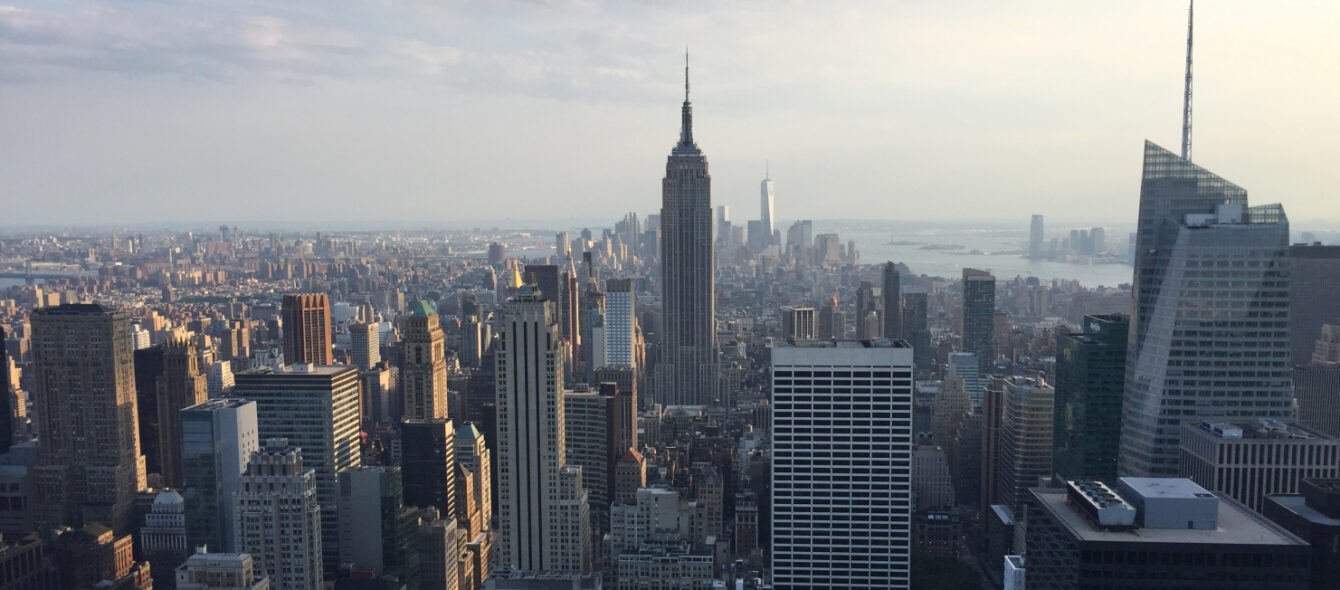 New York skyline viewed from Top of the Rock observation deck